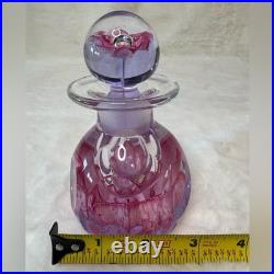 Caithness Lilac Time Glass Perfume Bottle Handblown in Scotland Vintage 1980's