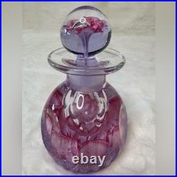 Caithness Lilac Time Glass Perfume Bottle Handblown in Scotland Vintage 1980's