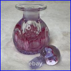Caithness Lilac Time Glass Perfume Bottle Handblown in Scotland Vintage 1980's