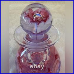 Caithness Lilac Time Glass Perfume Bottle Handblown in Scotland Vintage 1980's