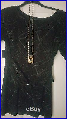 Chanel Vintage Coco Perfume bottle gold necklace RARE