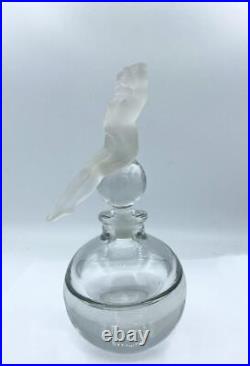 Clear Glass Vintage Perfume Bottle with Frosted Nude Stopper