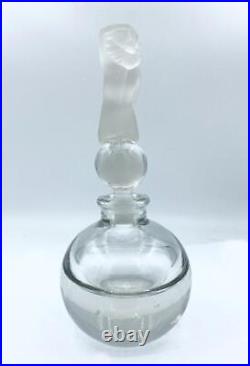 Clear Glass Vintage Perfume Bottle with Frosted Nude Stopper