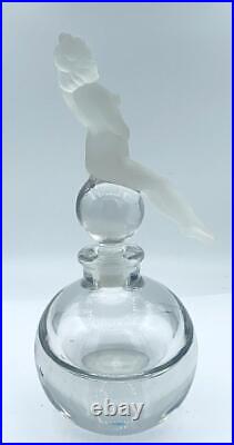 Clear Glass Vintage Perfume Bottle with Frosted Nude Stopper