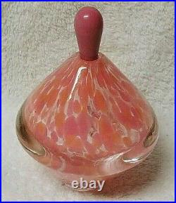 Cohn-Stone OOAK Vintage Spatter Salmon Glass Perfume Bottle Signed & Dated 1988