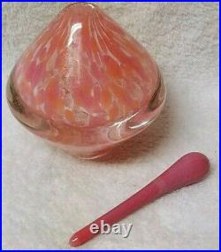Cohn-Stone OOAK Vintage Spatter Salmon Glass Perfume Bottle Signed & Dated 1988