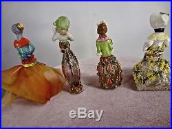 Collection Of 4 Vintage German OOAK Miniature Half Doll Perfume Bottles