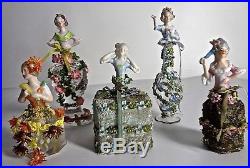 Collection Of 5 Vintage German OOAK Miniature Half Doll Perfume Bottles
