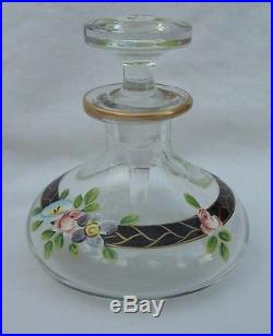 Collection of Five vintage HandPainted perfume Bottles