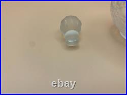 Coty A'suma France 1930s Embossed Flower Frosted Perfume Bottle 3.75 Vtg READ