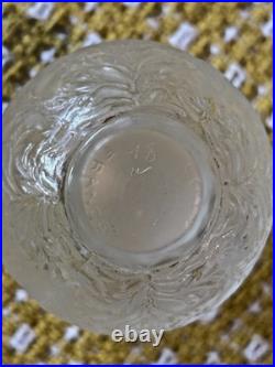 Coty A'suma France 1930s Embossed Flower Frosted Perfume Bottle 3.75 Vtg READ