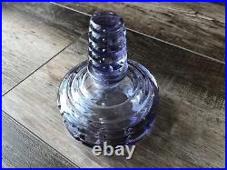 Cut Glass Perfume Bottle Purple Vintage Mid Century Modern Heavy Rare Stunning