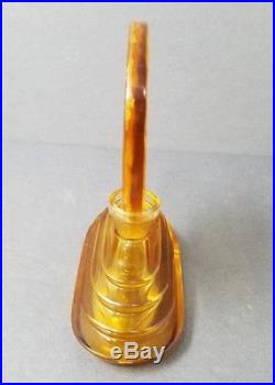Czech Perfume Bottle Nude Intaglio Glass Crystal Bohemia Amber Vintage Art Deco