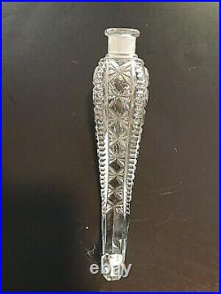 Czechoslovakia Clear Cut Crystal Cornucopia Horn Perfume Bottle Vintage