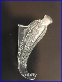 Czechoslovakia Clear Cut Crystal Cornucopia Horn Perfume Bottle Vintage