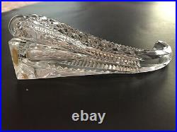 Czechoslovakia Clear Cut Crystal Cornucopia Horn Perfume Bottle Vintage Czechoslovakia Clear Cut Crystal Cornucopia Horn Perfume Bottle Vintage