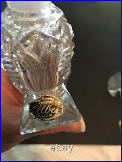 Czechoslovakia Clear Cut Crystal Cornucopia Horn Perfume Bottle Vintage