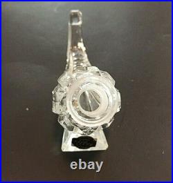 Czechoslovakia Clear Cut Crystal Cornucopia Horn Perfume Bottle Vintage