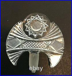 Czechoslovakia Clear Cut Crystal Cornucopia Horn Perfume Bottle Vintage