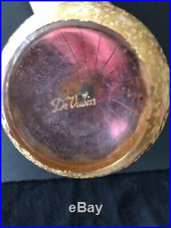 DeVilbiss Art Deco Glass Vintage Dropper Top Perfume Bottle & Perfume Atomizer