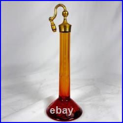 DeVilbiss Perfume Bottle Vintage Amber Red Glass Vanity Display Decor no bulb