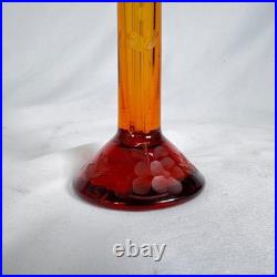 DeVilbiss Perfume Bottle Vintage Amber Red Glass Vanity Display Decor no bulb