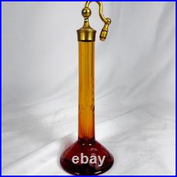 DeVilbiss Perfume Bottle Vintage Amber Red Glass Vanity Display Decor no bulb
