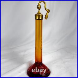 DeVilbiss Perfume Bottle Vintage Amber Red Glass Vanity Display Decor no bulb