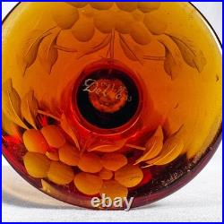 DeVilbiss Perfume Bottle Vintage Amber Red Glass Vanity Display Decor no bulb
