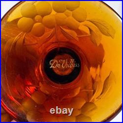DeVilbiss Perfume Bottle Vintage Amber Red Glass Vanity Display Decor no bulb