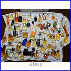 Designer Vintage Miniature Perfume Bottle Lot 60+ PC Armani Dior Givenchy Mixed