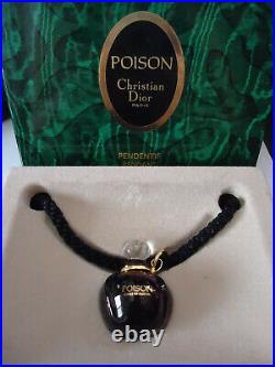 Dior Esprit de Poison Rare Vintage 1980s 5ml Bottle Pendant Necklace New in Box