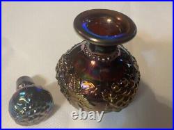 Dugan Near ELECTRIC Purple Vintage Perfume Bottle with stopper, Carnival Glass