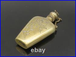 EAST EUROPEAN 925 Silver Vintage Floral Etched Perfume Bottle (OPENS) TR3236