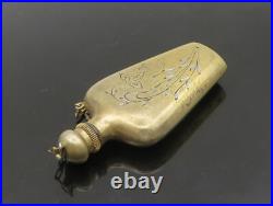 EAST EUROPEAN 925 Silver Vintage Floral Etched Perfume Bottle (OPENS) TR3236
