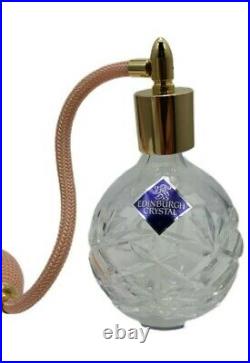 Edinburgh Crystal Perfume Bottle Atomizer Orange Pump Tassle Gold Tone 5 box