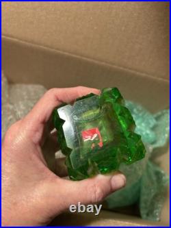 Emerald Green Cut Czechoslovakia Old Vintage Perfume Bottle