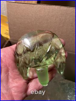 Emerald Green Cut Czechoslovakia Old Vintage Perfume Bottle