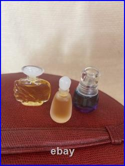 Estee Lauder Vtg Perfume 11 Mini Bottles Red Travel Case Hat Box With Key
