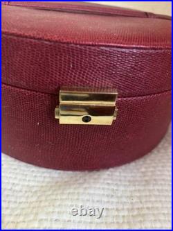 Estee Lauder Vtg Perfume 11 Mini Bottles Red Travel Case Hat Box With Key