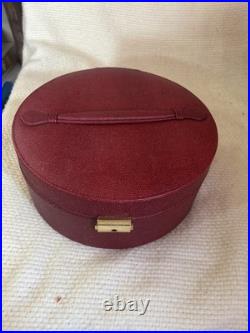 Estee Lauder Vtg Perfume 11 Mini Bottles Red Travel Case Hat Box With Key