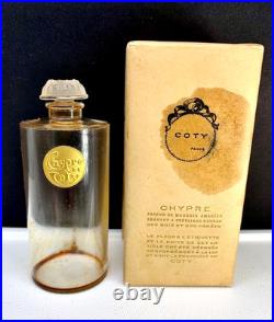 Excellent! Vintage'Chypre de Coty', perfume bottle withbox. C. 1927. 3.25 tall