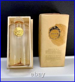 Excellent! Vintage'Chypre de Coty', perfume bottle withbox. C. 1927. 3.25 tall