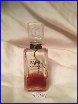Extremely Rare Vintage 1946 Fame De Corday Pure Parfum 1/4 Oz Sealed