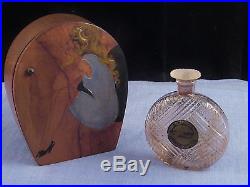 French Fragonard Wooden Box E Fuchs Violette Vintage Glass Perfume Scent Bottle
