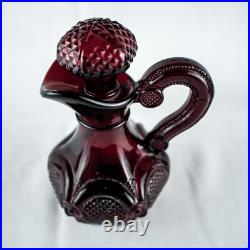Farmhous New York Burgundy Wine Vintage Vanity Perfume Bath Oil Cut Glass Bottle Farmhous New York Burgundy Wine Vintage Vanity Perfume Bath Oil Cut Glass Bottle