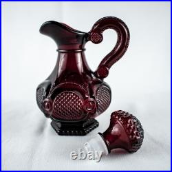 Farmhous New York Burgundy Wine Vintage Vanity Perfume Bath Oil Cut Glass Bottle Farmhous New York Burgundy Wine Vintage Vanity Perfume Bath Oil Cut Glass Bottle