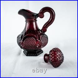 Farmhous New York Burgundy Wine Vintage Vanity Perfume Bath Oil Cut Glass Bottle Farmhous New York Burgundy Wine Vintage Vanity Perfume Bath Oil Cut Glass Bottle
