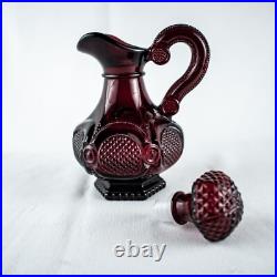 Farmhous New York Burgundy Wine Vintage Vanity Perfume Bath Oil Cut Glass Bottle Farmhous New York Burgundy Wine Vintage Vanity Perfume Bath Oil Cut Glass Bottle