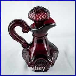 Farmhous New York Burgundy Wine Vintage Vanity Perfume Bath Oil Cut Glass Bottle Farmhous New York Burgundy Wine Vintage Vanity Perfume Bath Oil Cut Glass Bottle